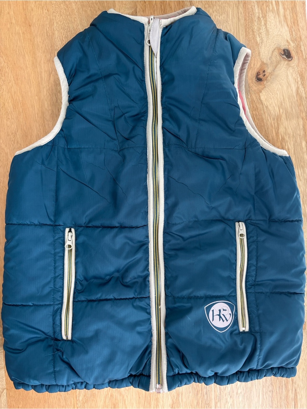 Kids Horseware Puffer Gillet Vest in Teal with Logo